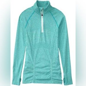 Athleta Fast Track Quarter Zip Mint Teal Pullover Women’s Size Medium